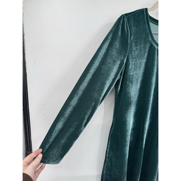 Soft Surrounding Velour Long Sleeve Mini Dress Women Petite Medium Green Holiday - Picture 6 of 7